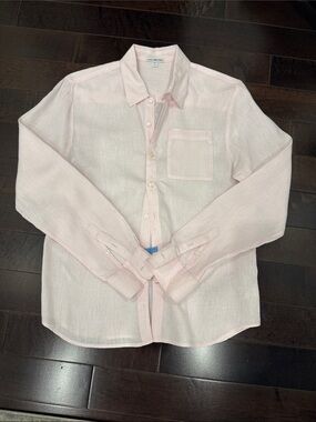 James Perse pink linen button down